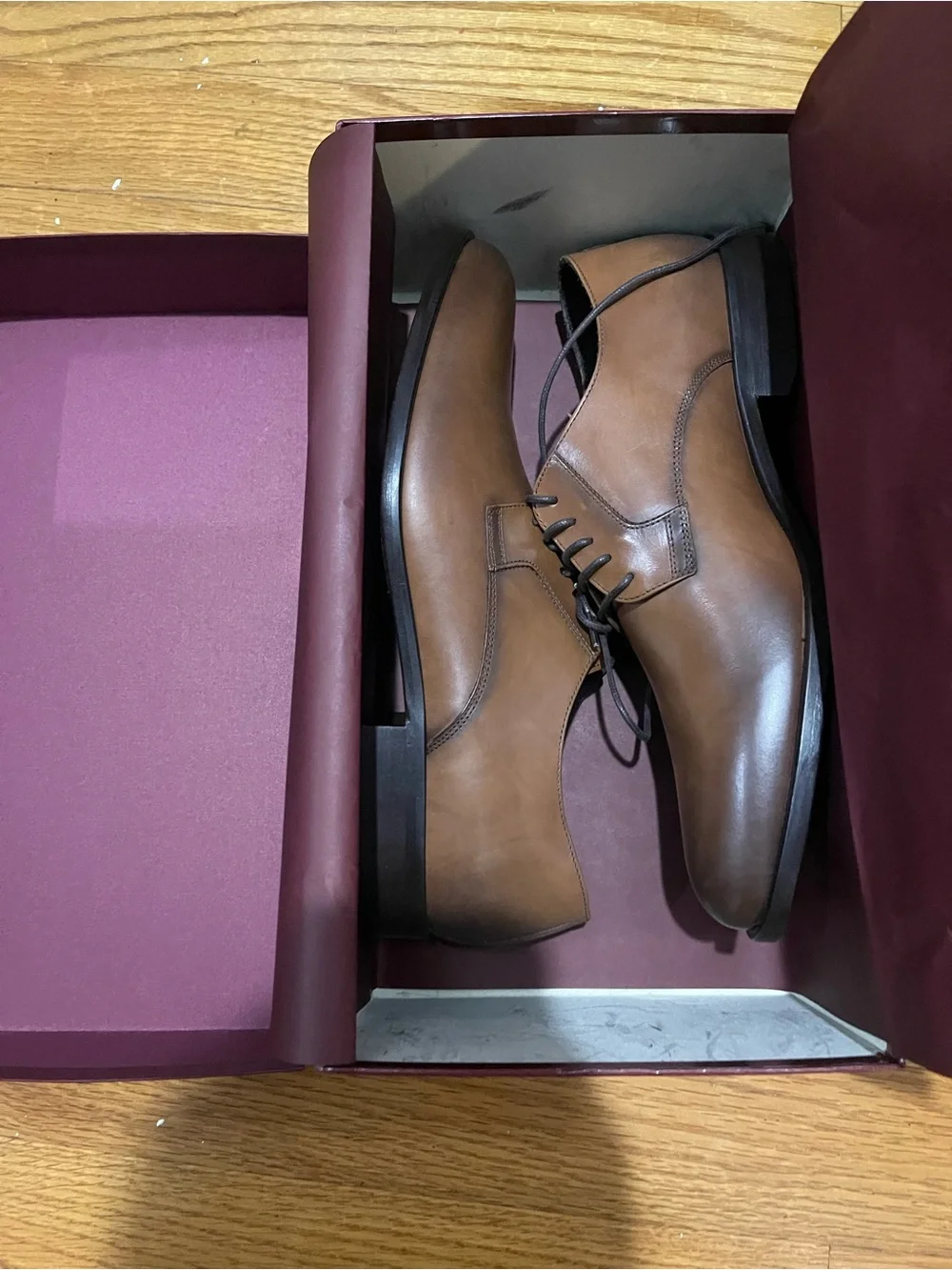NEW To Boot NY Brown Leather Derby Lace-Up Shoes Sz 10.5